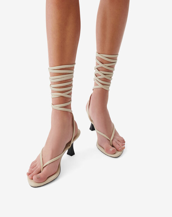 SANDALES À TALONS EN CUIR HERA